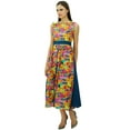 thumbnail image 3 of Bimba Sleeveless Apron Dress With Floral Print Cotton Long Mid-Calf Dresses, 3 of 8