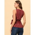 thumbnail image 4 of INSPIRE CHIC Top peplum envolvente con dobladillo asimétrico en la cintura con cuello en V sin mangas para mujerrojo L, 4 of 5
