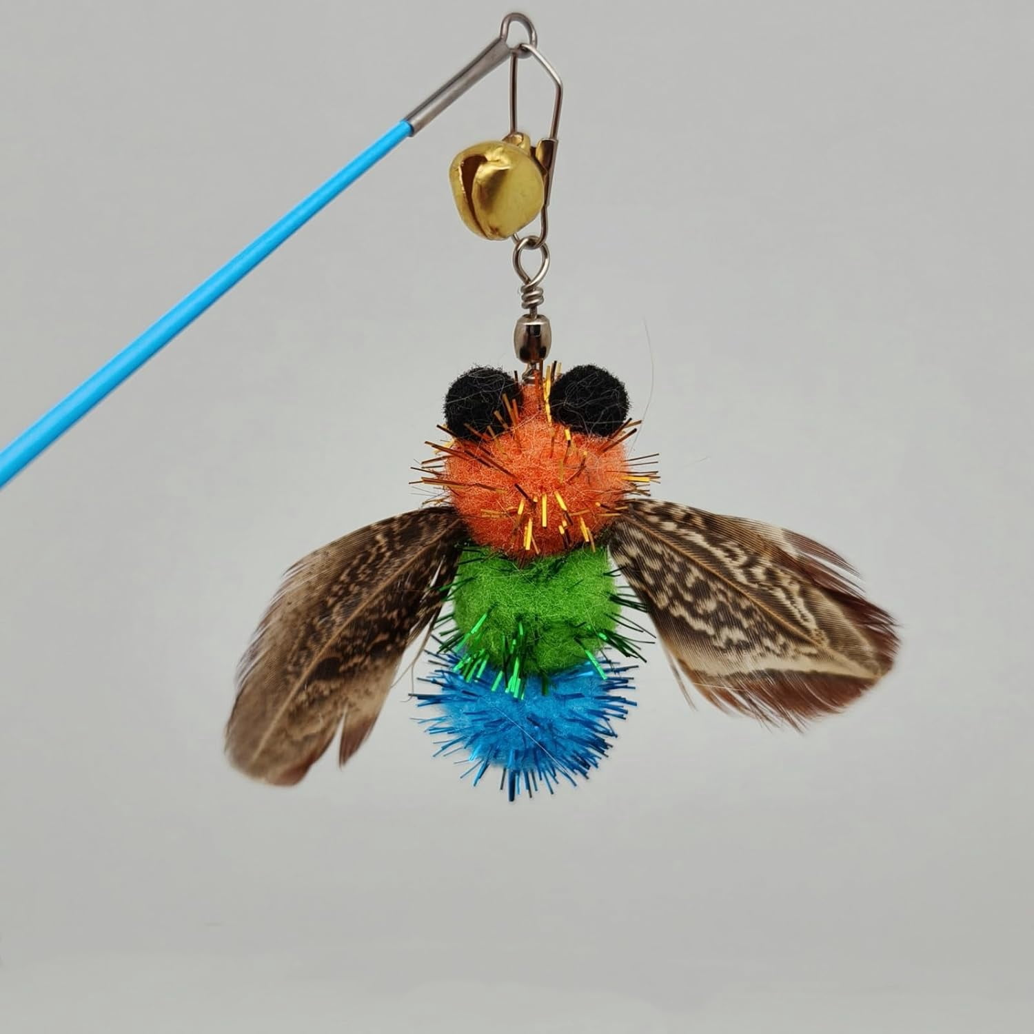 miwoowim Cat Toys Interactive for Indoor Cats, 2PCS Ultra-Long Teaser(50"+38")+9PCS Da Bird Feather Refills, Fishing Pole Toy,Retractable Cat Wand Toy and Feather Toys Refills Attachment Replacement