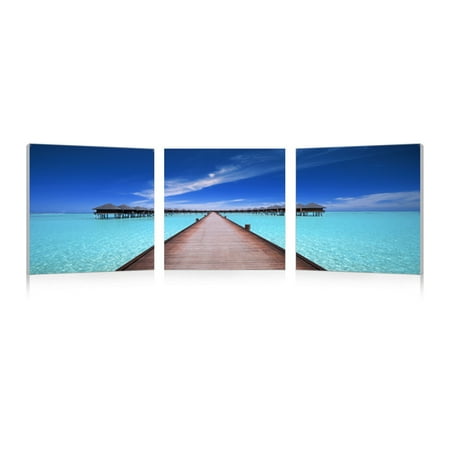 UPC 847321009271 product image for Baxton Studio Overwater Bungalow Mounted Photography Print Triptych | upcitemdb.com