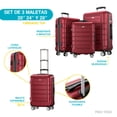 thumbnail image 2 of Set 3 Maletas 20,24,28in Rigida Rueda 360 Candado TSA Viaje, 2 of 7