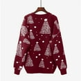 thumbnail image 5 of Lovskoo Merry Christmas Sweaters for Women 2023 Trendy Long Sleeve Pullove Round-Neck Casual Sweater Tops Red, 5 of 7
