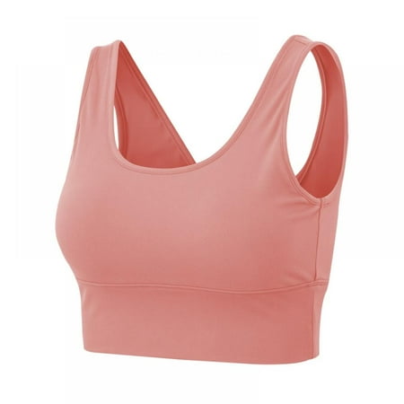

Sports Bras for Women High Support V Neck - Shockproof Gathered Deep V Sports Yoga No Steel Ring Full Coverage Vest Bra Bralette(1-Packs)
