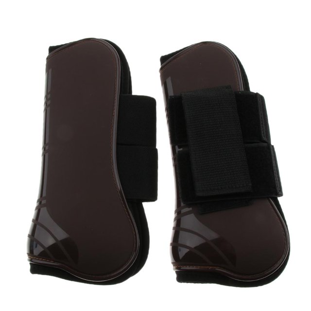 Botas de Ejercicio Abierto de 2 Pieza de Arranques de Sportstendon Ecuestre para Caballos - Cáscara Y de Neopreno marrón DYNWAVEMX Bota de tendón de caballo