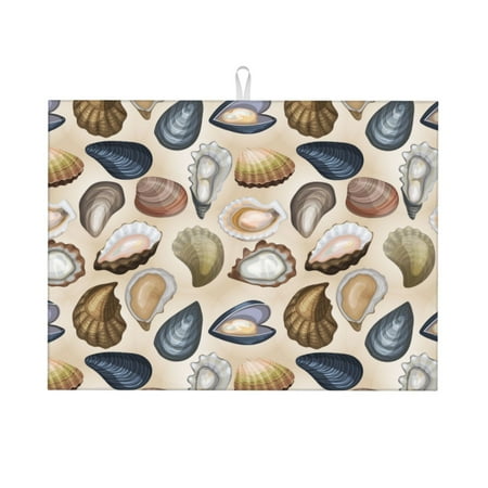 

Dish Drying Mat Conch Shells Print No.9069 Highly Absorbent Microfiber Drying Mat Kitchen Counter or Sink Drawer Liner 18x24 Kitchen Drying Mat Coffee Mat Kitchen Essentials