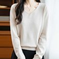 thumbnail image 3 of Winter Sweaters for Women, Semi High Neck Knitted Sweater in Solid Color, 3 of 8