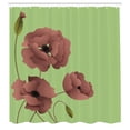 thumbnail image 2 of Ambesonne Floral Shower Curtain, Poppy Flowers Buds Pastoral, 69"Wx84"L, Pictachio Green, 2 of 4
