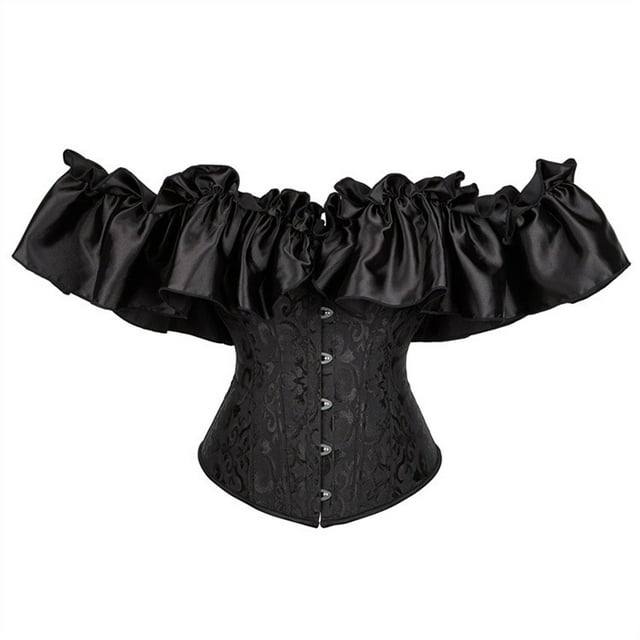 LSLJS Bustier Bustier Tube pour Femmes Aguichant Vintage Gothique de Fête à Fleurs à Lacets Ajusté, Haut Corset