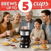 Gourmia 5 Cup Programmable Drip Coffee Maker with Brew Later, Black