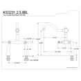 thumbnail image 2 of Kingston Brass KS3238BL Restoration Clawfoot Tub Bridge Faucet, Brushed Nickel, 2 of 2