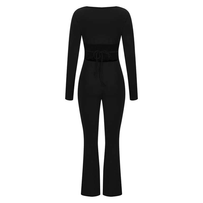 KD Black Square Neck Long Sleeve Fleece Shapewear Control Bodysuit