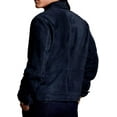 thumbnail image 2 of Men Navy Blue Suede Leather Jacket Casual Stylish Shirt Coat Overcoat A294, 2 of 3