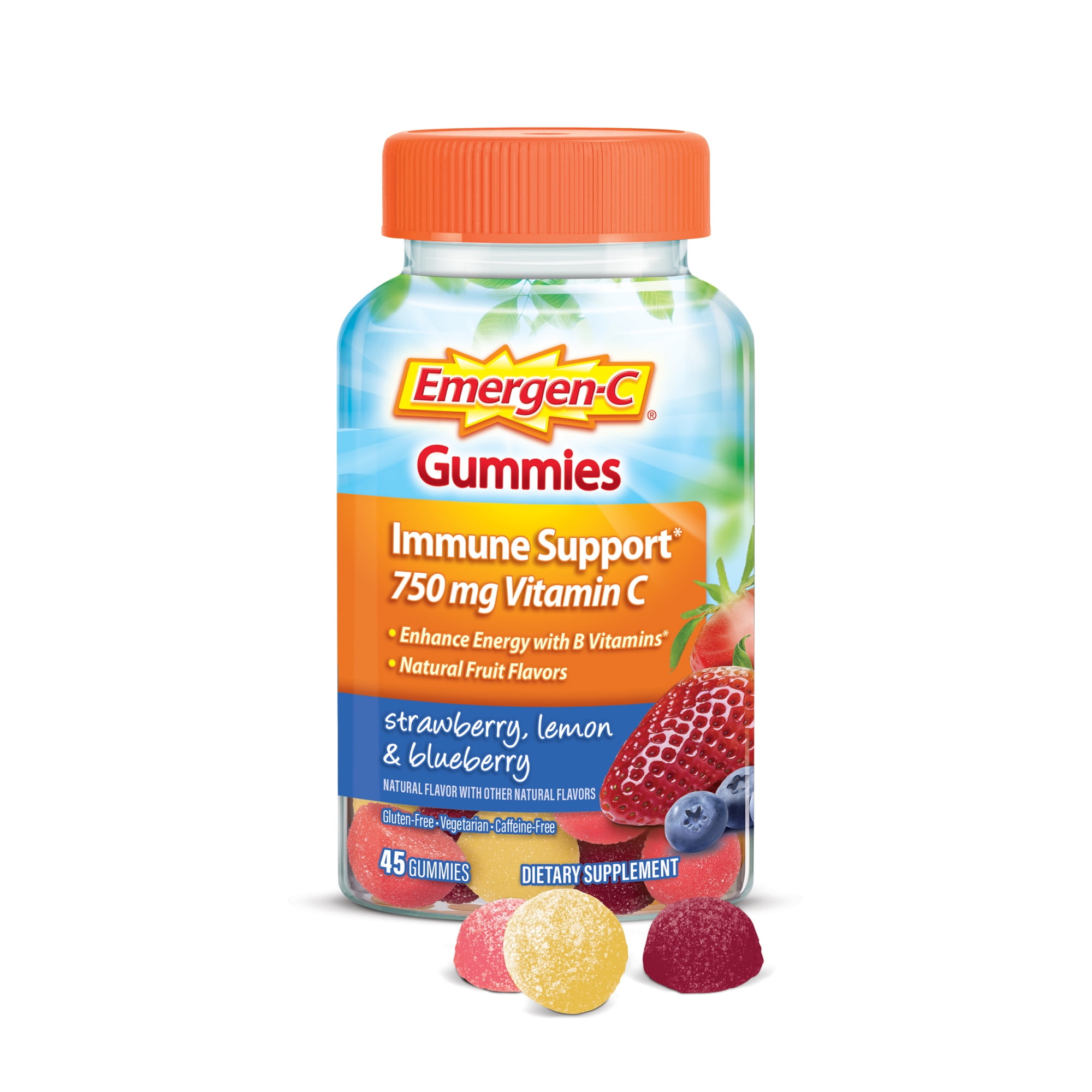 EmergenC Adult Vitamin C Gummies for Immune Support, Fruit, 45 Ct