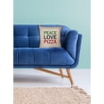 thumbnail image 2 of Simple Peace Love Pizza Colorful Graphic Decorative Linen Throw Cushion Pillow Case with Insert, 2 of 6