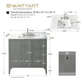 thumbnail image 2 of Vanity Art 36" Double Door Bathroom Vanity with Sink, Freestanding Storage Cabinet with Engineered Marble Top, Flip Down Tray, Drawer, and Shelf, 2 of 7