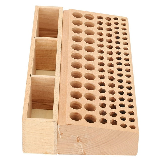 98 Holes Leather Craft Tool Rack, Multifunctional Wooden Leather Craft Tools Storage Rack, Professional Leathercraft Stand Holder Organizer for Storing Styling Tools, Brushes
