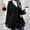 Black, variant on Women's Solid Color Hooded Open Cardigan Cozy Button Up Long Sleeve Casual Jacket Women Fitted Jacket Snow Gear Women Long Winter Coats for Women Women Hooded Jacket Womens Running Jacket with Pockets