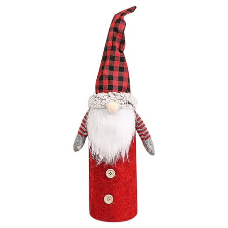 

Christmas Wine Bottle Decoration Two Piece Forest Man Wine Bottle Set Plaid Set Mouth Faceless Doll Red Wine Bottle Set Wine Tumbler Wine Glass for Wine Bottle Wine Pouches for Travel Travel Liquor