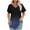 Blue, variant on Summer Fashion Tops for Womens 2025 Plus Size V- Neck Printed Casual Pullover With Short Sleeves
