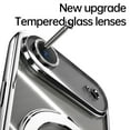 thumbnail image 5 of Plating Magnetic Shockproof For iPhone Air Case, [Compatible with MagSafe] With Lens Film Built-in Foldable Stand Slim Clear Crystal [Military Drop Protection] Phone Cover, Silver, 5 of 7