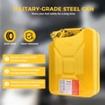 thumbnail image 3 of 5 Gallon 20L Metal Gas Tank Can (US Stardard) Gas Can Power Emergency Backup Tank with Flexible Spout Yellow, 3 of 5