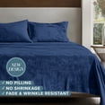 thumbnail image 3 of Bare Home Microplush Fleece Sheet Set - Ultra Soft - Deep Pocket - King, Dark Blue, 3 of 9