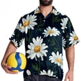 thumbnail image 4 of Daisy Men's Short Sleeve Poplin Shirt, Casual Printed Button Down Top for Summer Beach, Spread Collar Unisex Beach Shirt, 4 of 6