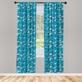 thumbnail image 2 of Ambesonne Sea 4-Panel Curtains, Nautical Foamy Lines Drawing, 56"x84", Sea Blue Ivory, 2 of 4