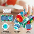 thumbnail image 5 of Zacro Transparent Electric Gear Train Toy, 360 Rotating Toy Train with Flashing Lights and Music, Bump and Go Train Toys for Toddler Boys Girls, 5 of 9