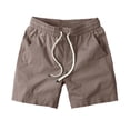 thumbnail image 5 of Fgvctg Mens Shorts Casual Stretch Cargo Shorts Trendy Regular Fit Elastic Waistband Summer Hiking Work Pant Waistband Oversized Drawstring Short with Multi Pockets,Coffee,L, 5 of 6
