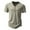 Khaki, variant on Kureaily Men's Casual Shirts Classic V-neck Button Cotton Short Sleeve T-Shirt Summer Basic Solid Lightweight Tees Tops