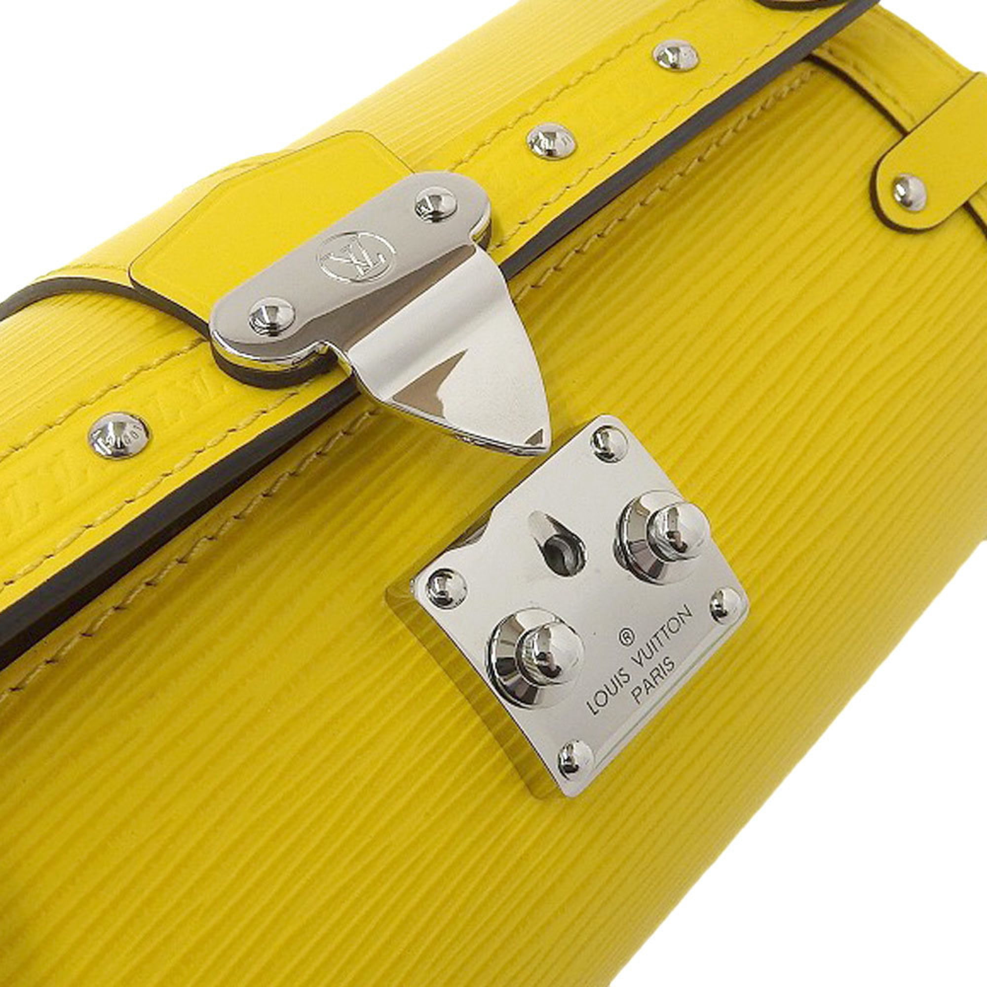 Papillon trunk leather handbag Louis Vuitton Yellow in Leather