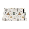 thumbnail image 1 of XMXT 1 Pcs Woven Placemats, Snowflake Christmas Trees Design Stain Resistant Anti-Skid Placemat for Kitchen Table, 12 x 18 inches, 1 of 6