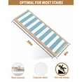 thumbnail image 4 of Stair Treads for Wooden Steps, Aqua Striped Peel and Stick Stair Treads with Reusable Adhesive, Modern Farmhouse Blue White Stripes Non Slip Indoor Stairs Runner Rugs Mats for Elders Dogs 8"x30" 7PCS, 4 of 7