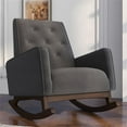 thumbnail image 3 of AlloraTight Fauteuil Berçant Rembourré en Microfibre à Dossier, Gris Foncé, 3 of 6