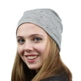 thumbnail image 2 of NYFASHION101 Unisex Comfort & Warm Knit Studded Slouchy Beanie Hat Grey, 2 of 4