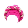 thumbnail image 1 of Turban Africain pour Femmes, Foulard à Sequins, Bonnet de Couverture de Cheveux, Rose Rouge, 1 of 9