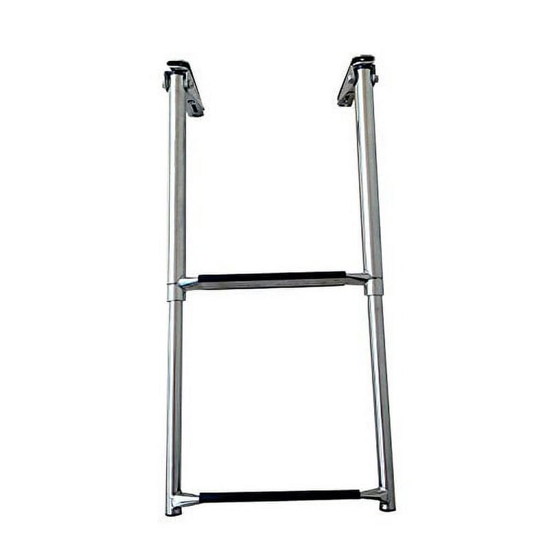 TELESCOPING 4 STEP STAINLESS STEEL LADDER 35 1/2" L X 11 1/8" W MARINE BOAT