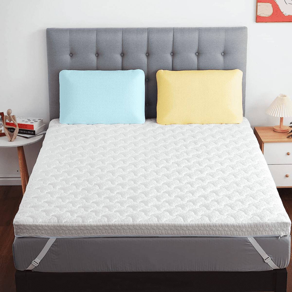 King Mattress Topper 4 Inch Triple Layer Bed Topper, Medium Firm