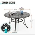 thumbnail image 2 of Sophia & William 54" Cast Aluminum Patio Dining Table with Umbrella Hole - Bronze, 2 of 5