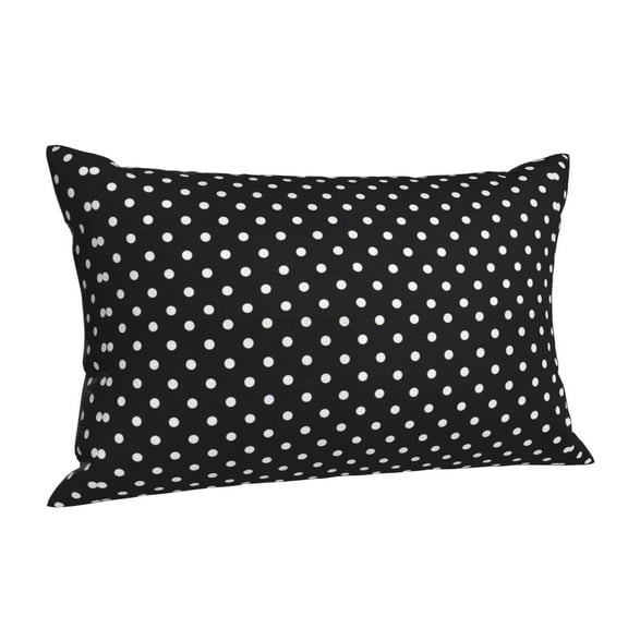 Black Polka Dot Throw Pillow Cushion Cover Decorative Rectangle Pillow Case 20"x30"