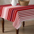 thumbnail image 4 of Red Vertical Striped Table Cloth Waterproof Tablecloths, Farmhouse Minimalist Abstract Lines Tablecloth Dining Table Cover for Kitchen Party Tabletop Outdoor, Square Tablecloth 60x60 Inch, 4 of 9