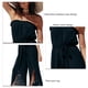 thumbnail image 5 of Conjunto de top sin tirantes con hombros descubiertos y pantalones de pierna ancha, cintura elástica adelgazante, negro, L Summer Chic, 5 of 6