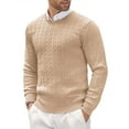 thumbnail image 2 of T-shirts pour Hommes Col Rond Tricot Manches Longues Fleur Couleur Unie Wh2 Classique Automne Taille TTTG, 2 of 3