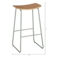 thumbnail image 2 of Mainstays Metal Frame Backless Bar Stools, Set of 2, Natural Wood, 2 of 5