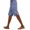 Blue, variant on Women's Wide Leg Pants Ladies' Fashionable Casual Striped Side Slit Cotton And Linen Five Quarter Pants