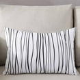 thumbnail image 3 of Black Throw Pillow Cover 20 x 30 Inch Decorative Pillow Cover Abstract Lines Gradient Minimalist Modern Texture Lumbar Pillowcase Seasonal Rectangle Cushion Case for Couch Sofa Bed Living Room, 3 of 7
