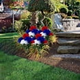 thumbnail image 4 of Cemetery Flowers for Grave Artificial Red Blue White Lilac Patriotic Silk Memorial Day Flowers for Cemetery Veterans Day 4th of July Independence Day Outdoor Garden Decor Table Centerpiece,1Pcs, 4 of 8