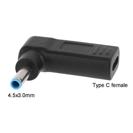 

YEUHTLL USB Type C Female to 4.5x3.0mm Plug DC Power Adapter Connector Converter for H-P Laptop Envy Eliteboook 820 G3 820 G4
