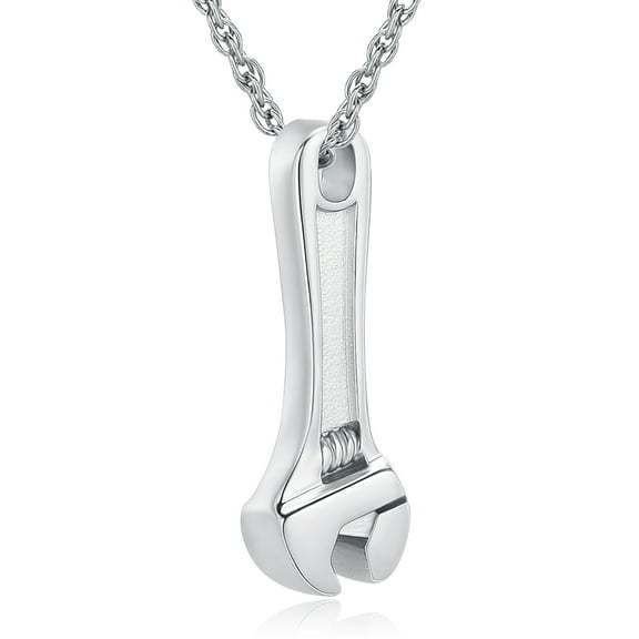 Wrench Tool Guy Urn Pendant Memory Necklace for Cremation Ashes Keepsake Memorial Jewelry